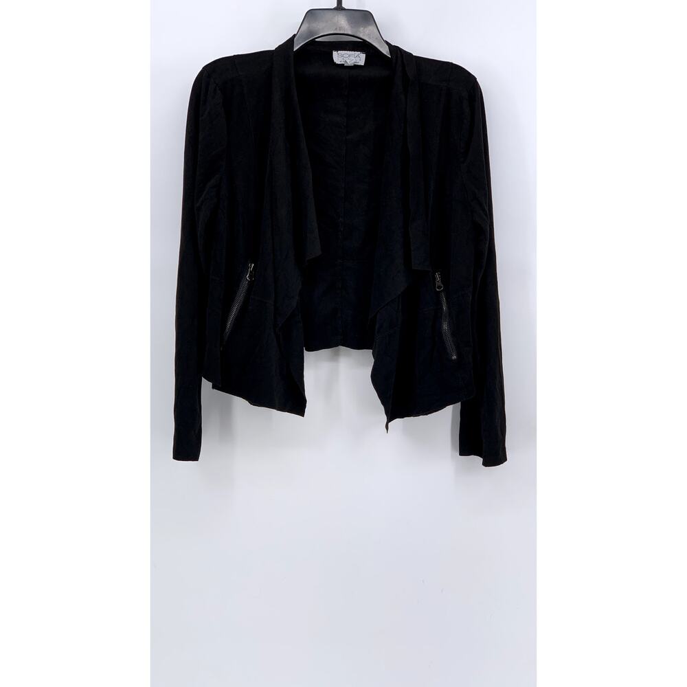 SOFIA JEANS BY SOFIA VERGARA Women's Black Drapey Moto Jacket SZ S
